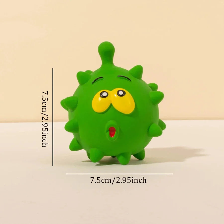 1pc Cute Squeaky Pet Dog Interactive Chew Toy Puppy Bite Resistant Thorn Tooth Cleaning Toy Molar Chew Toys for Dogs Supplies Quake green G4573D