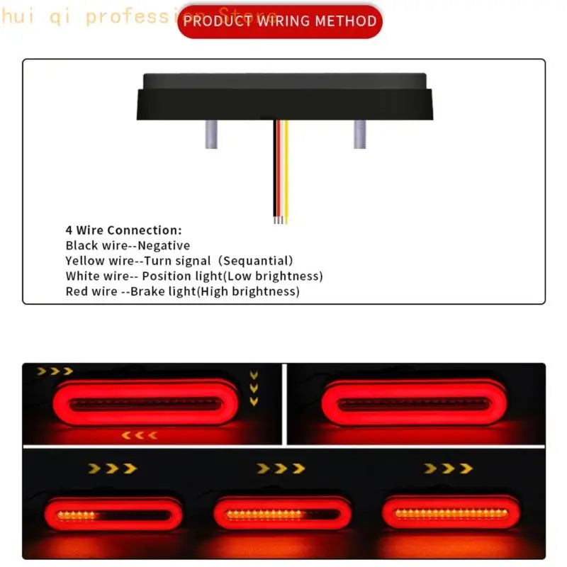 Cable Trailer Tail Light Bar With Yellow Turn 2 Pack H8WE Quake CN