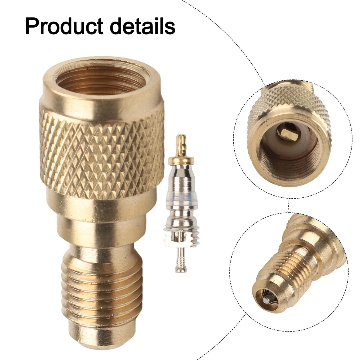 For HVAC Maintenance HVAC Charging Adapter R410a Charging Hose Low-Side Fitting Male Flare X SAE Female Low-Loss Fitting Quake