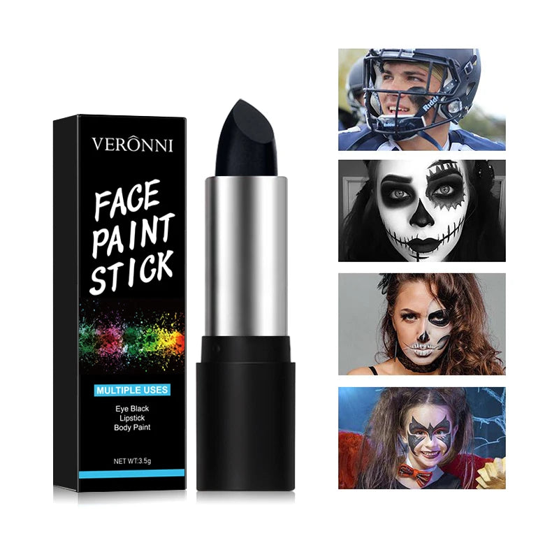 6 Colors Face Body Paint Stick Cream Eyeblack Tube Black Body Painting Blendable Sticks For Halloween Cosplay Joker Makeup Quake