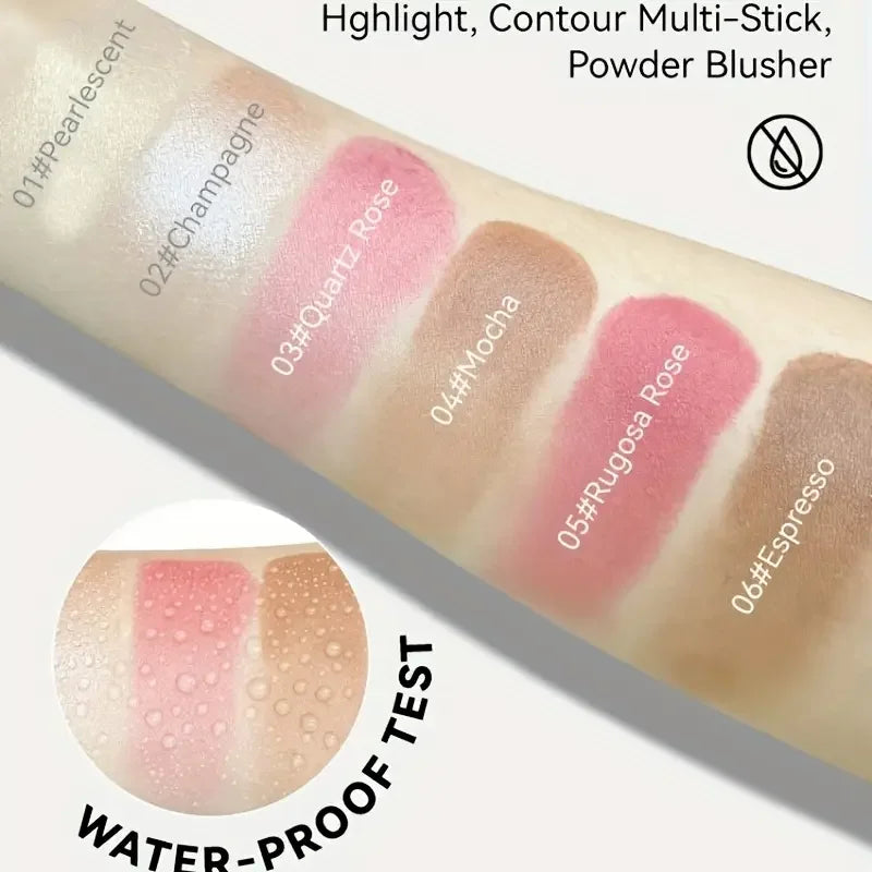 Natural Face Highlighter Concealer,Waterproof Face Contour Pen, Easily Sculpt Your Fface to Create a Perfect Light Makeup Effect Quake