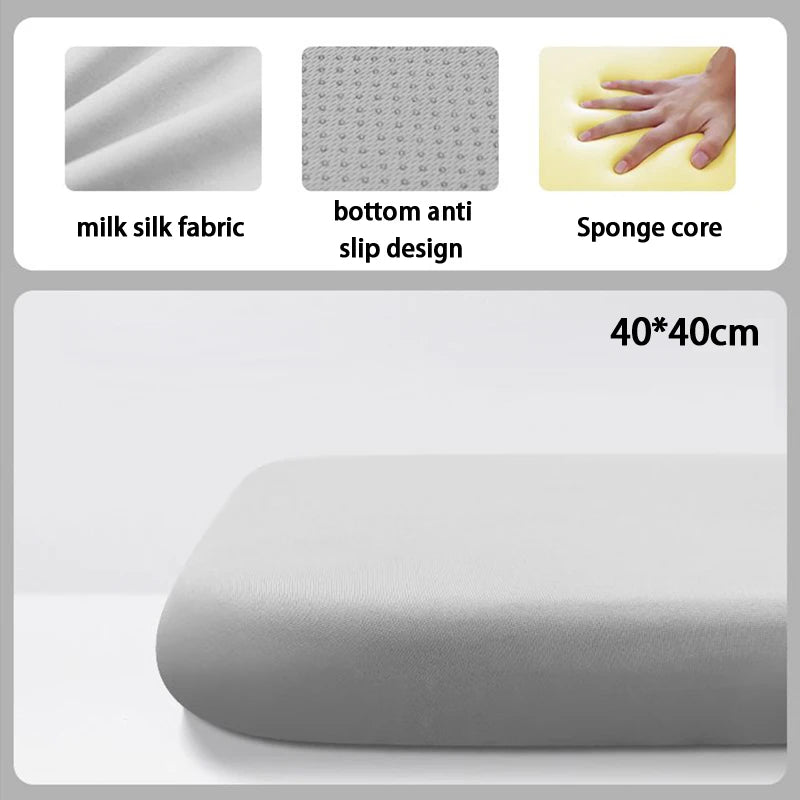1Pcs 40/45cm Thick Seat Cushion Ultra Soft Memory Foam Office Chair Pad Breathable Rebound Waist Cushion Quake Grey 40x40cm