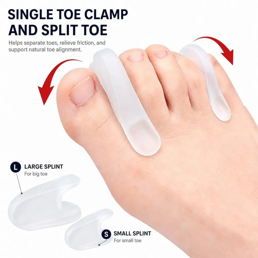 1Pair Foot Care Tool Gel Toe Separators Hallux Valgus Bunions Adjuster Corrector Silicone Thumb Orthotics Protector Straighten Quake