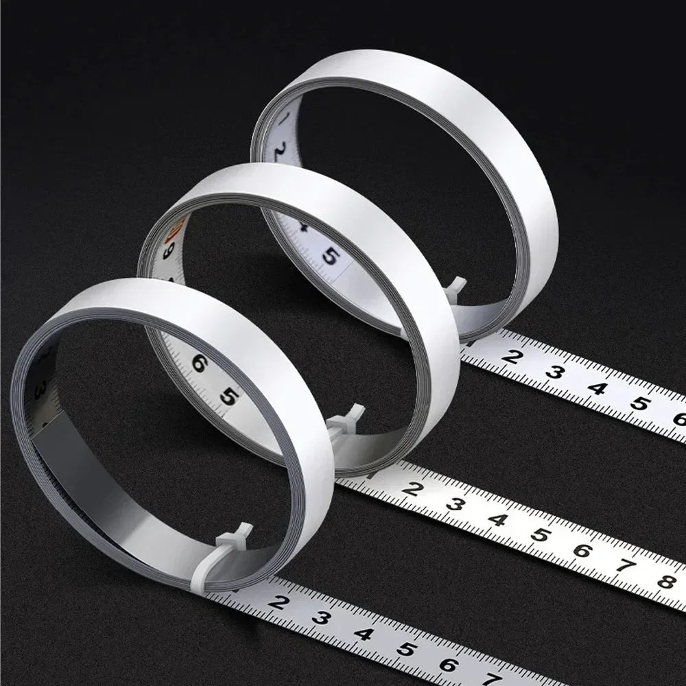 Self-Adhesive Measuring Tape Carbon Steel Workbench Ruler Adhesive Backed Tape Measure Metric Scale Rust-Proof Enduring Ruler Quake