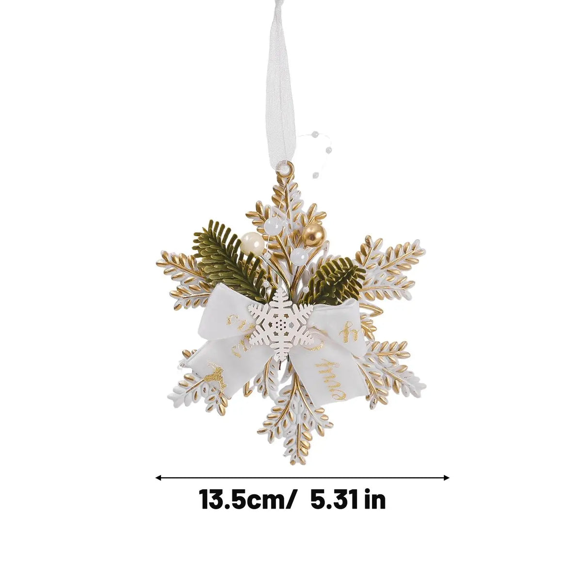 Platinum Retro Style Christmas Pendant Xmas Tree Hanging Ornaments Glitter Elk Snowflake Pendants DIY New Year Party Home Decor Quake Snowflake 1PC