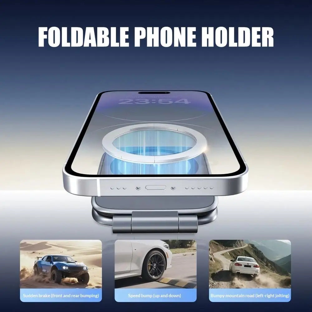 Magnetic Phone Holder Foldable Shockproof Phone Stand with Adjustable Viewing Angle Car Navigation Phone Mount Quake