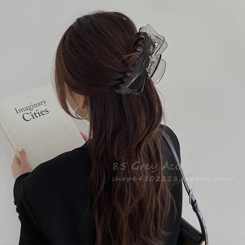 Korean Bow Hairpin, Female Disc Hair Grab Bath Large Shark Clip. Girls Women Headwear Hair Styling Tools Accessories Quake