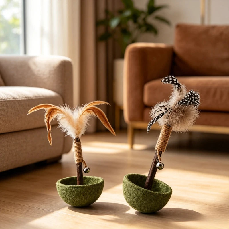 Catnip Feather Tumbler Cat Toy Self‑entertainment Relief Boredom Cat Stick Durable Interactive Pet Toy for Kitten Quake