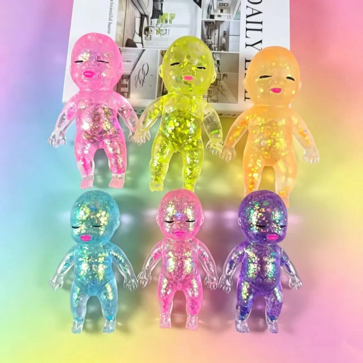 Squishy Maltose Sugar Glitter Shiny Stress Relief Toy Stretchable Slow Rising Fidget Toy Adults Stress Relief Gifts Home Decor Quake