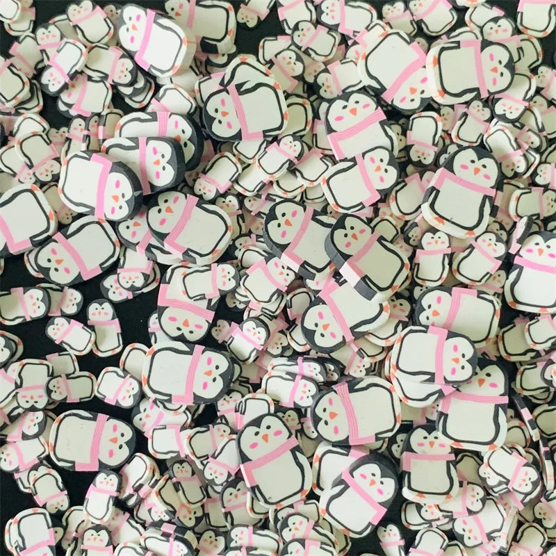 50g Christmas Series Slices Gingerbread man Penguins Polymer Clay Soft Pottery Sprinkles for DIY Crafts Filling Accessories Quake