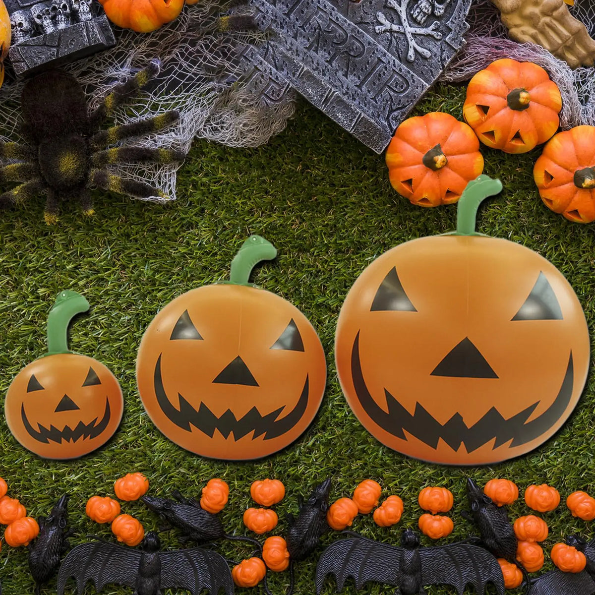 Inflatable Pumpkin Ball Pumpkin Prop Halloween Pumpkin Decoration Orange Cute Quake
