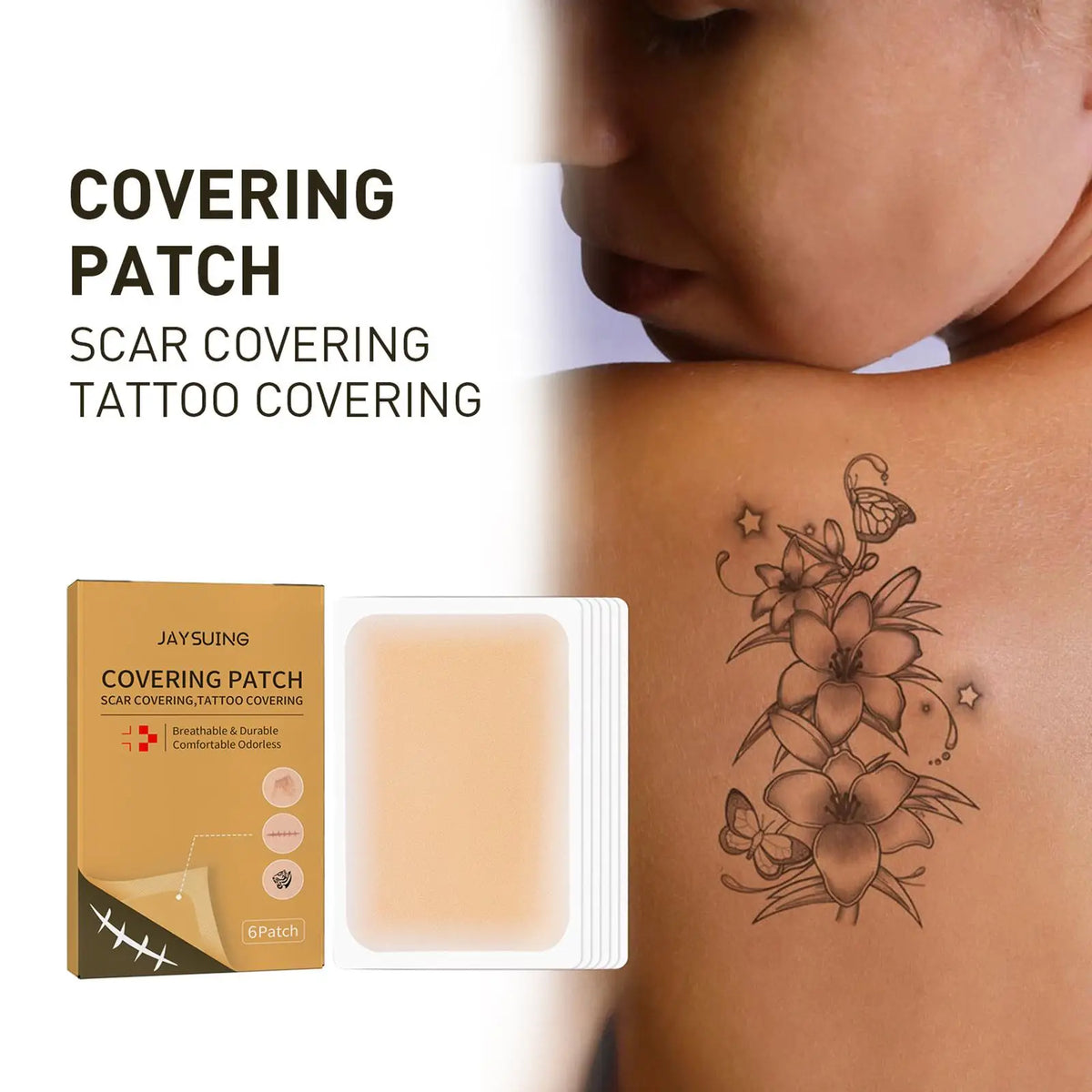 6 patch Waterproof Tattoo Film Concealing Acne Tattoo Up Compression Accessories Flaw Ultra Thin Patch Tattoo Scar Cover Tapes Quake