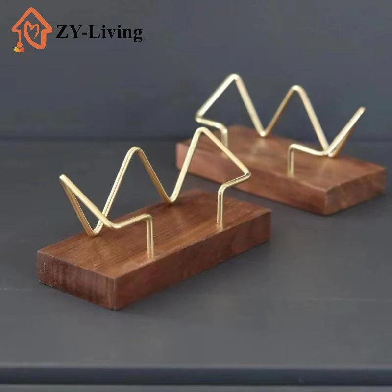 1Pcs Wooden Business Card Holder Organizer Office Desk Display Stand Tabletop Home Storage Accessories Quake