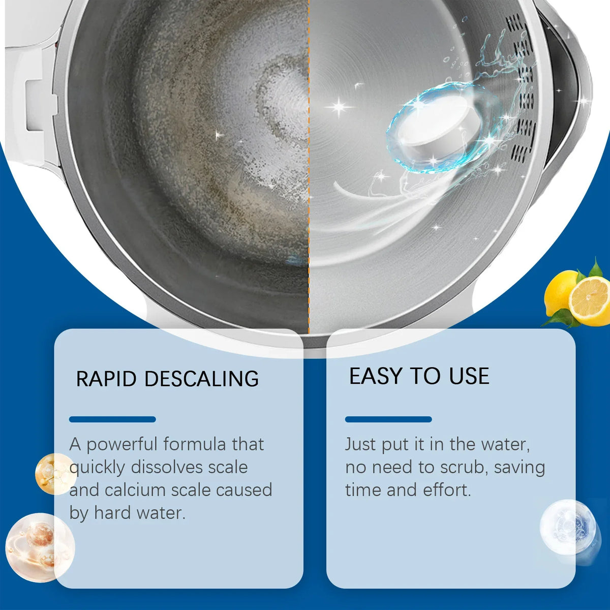 Teapot Scale Cleaner Kettle Descaler Remove Tea Stains Food Grade Drinking Machine Decontamination Water Bottle Cleaning Tablets Quake