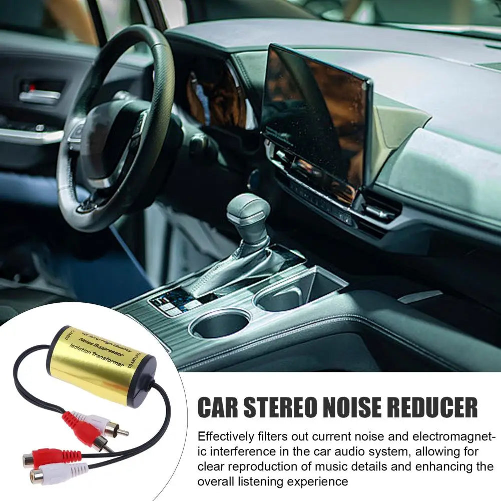 Audio Interference Filter Car Car Audio Noise Filter Ground Loop Isolator Engine Whine Eliminator Static Suppressor for Stereo Quake