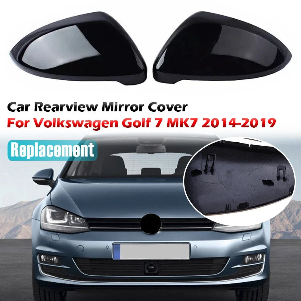 For VW GOLF 7 MK7 MK7.5 R GTI 2014-2019 Rearview Side Mirror Cover Wing Cap Exterior Door Rear View Case Trim Carbon Fiber Look Quake