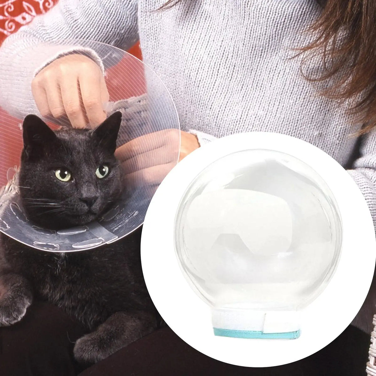 Cat Grooming Hood Lightweight Clear Ball Mask Anti Bite Protective Cover for Trimming and Washing Quake