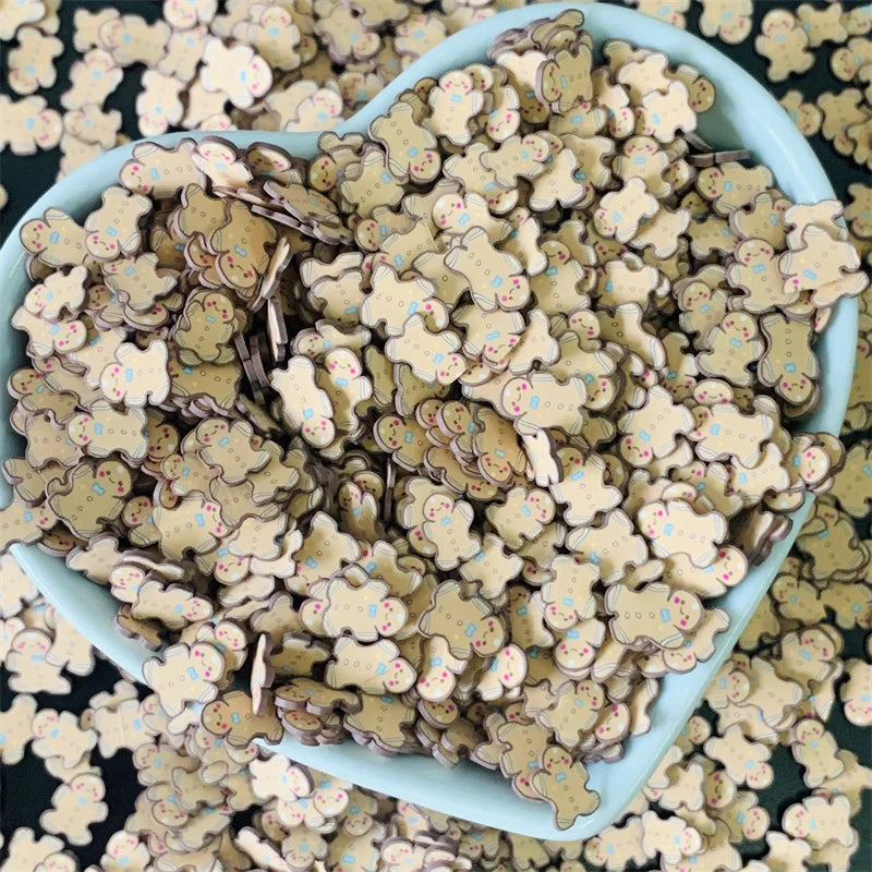 50g Christmas Series Slices Gingerbread man Penguins Polymer Clay Soft Pottery Sprinkles for DIY Crafts Filling Accessories Quake 5mm