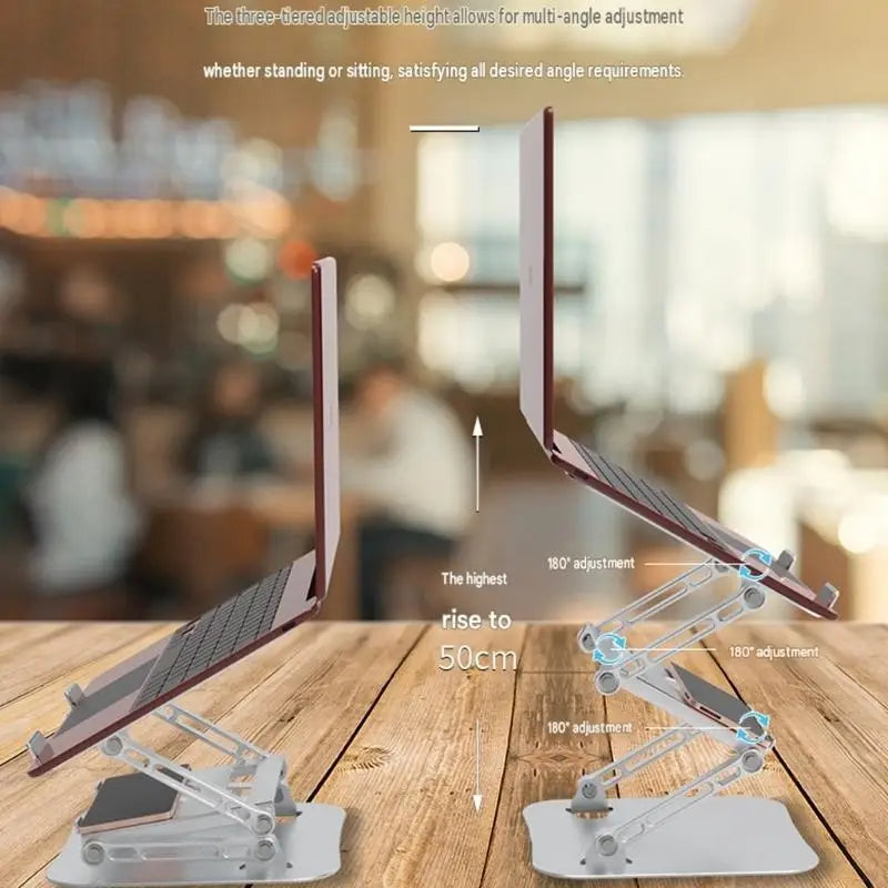 Laptop Stand with Variable Height and Viewing Hinged Aluminum Structure Shelf and Platform for Desk Work K1KF Quake