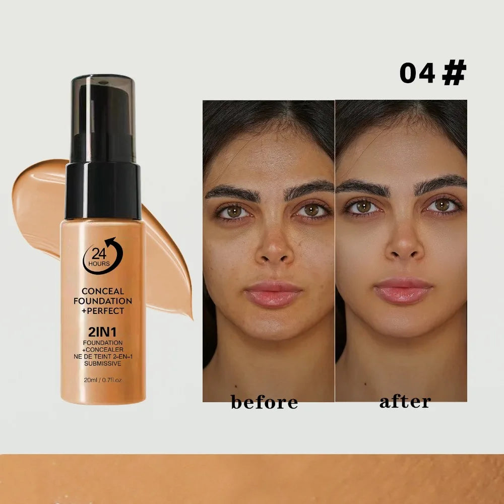New Waterproof Liquid Foundation Matte Oil-Control Face Foundation Cream Sweat Proof Full Coverage Foundation Concealer Cream Quake 04