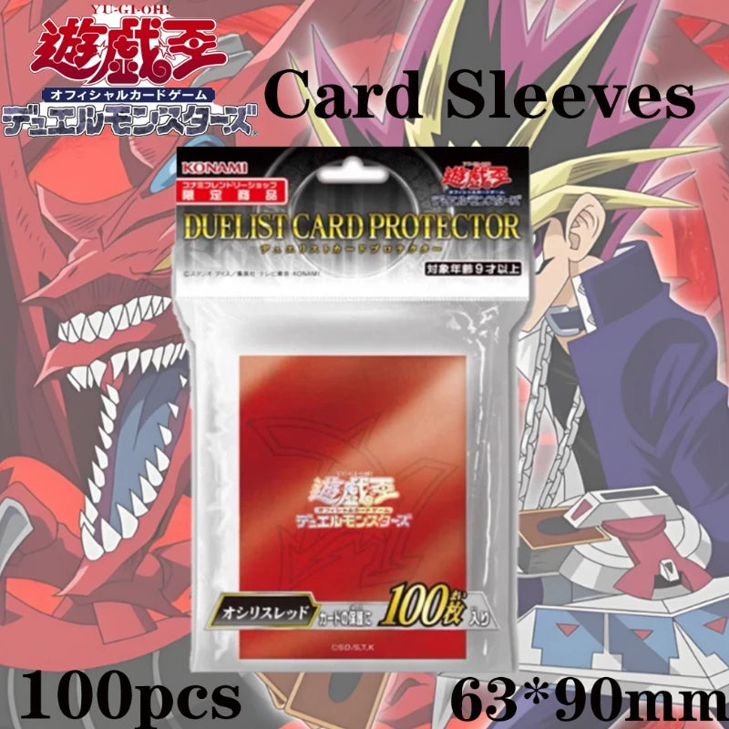 New 100 Packs Official Yu-Gi-Oh! GX Osiris Red 63x90mm Card Sleeves Deck Protector for TCG OCG Cards Game Anime Collection Gift Quake