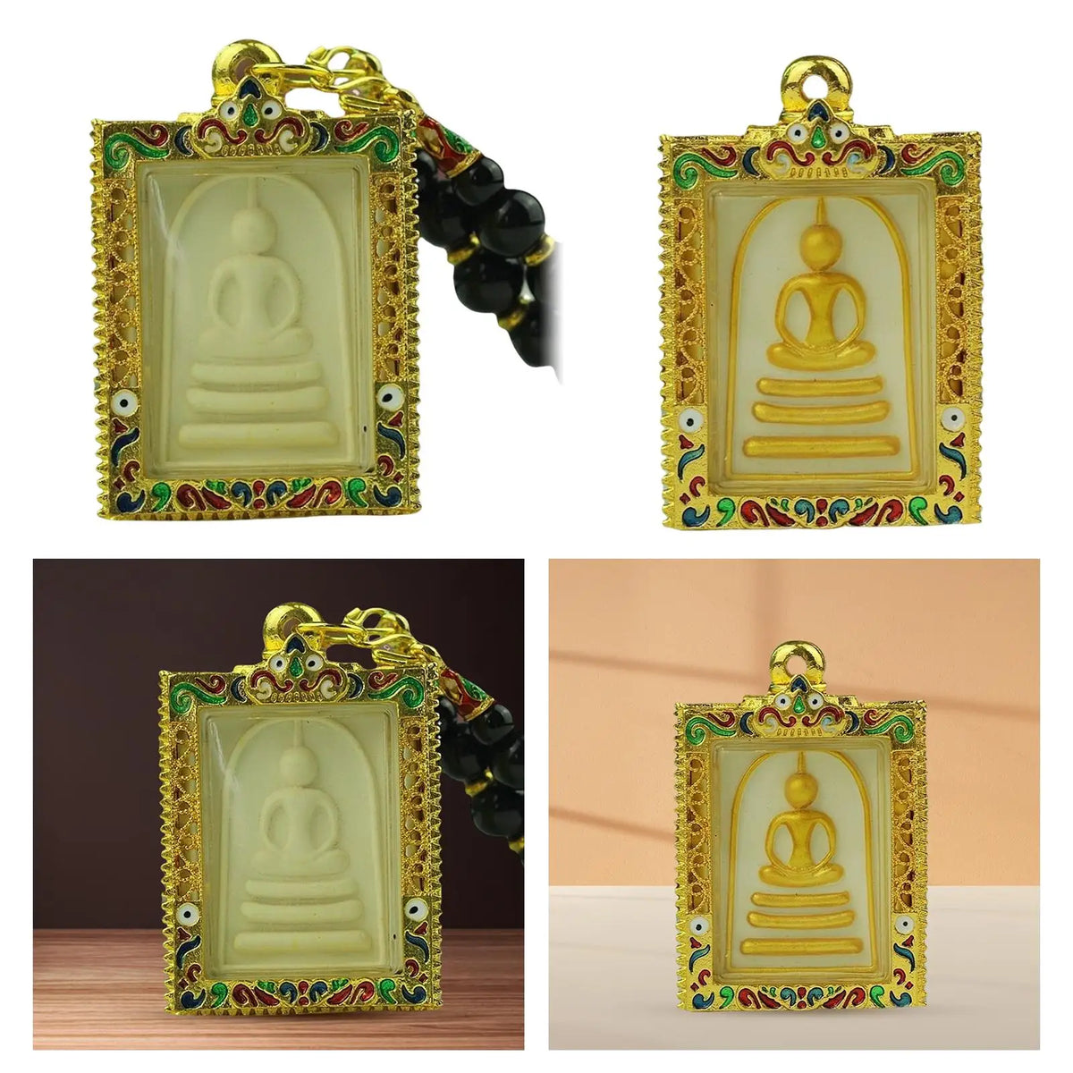 Famous Thai Pendant, Phra Somdej Toh Buddha Gift Thailand Southeast Asia Meditation Charm, for Protection Happiness Bless Wish. Quake
