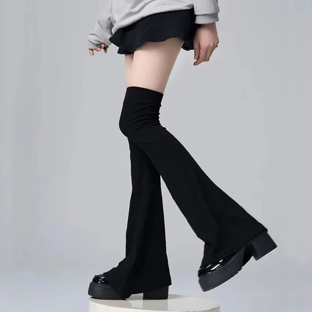 Fashion Y2K Leg Stockings Slimming Elasticity Knee Socks Horn Shaped Cuffs Over The Knee Autumn Winter Quake