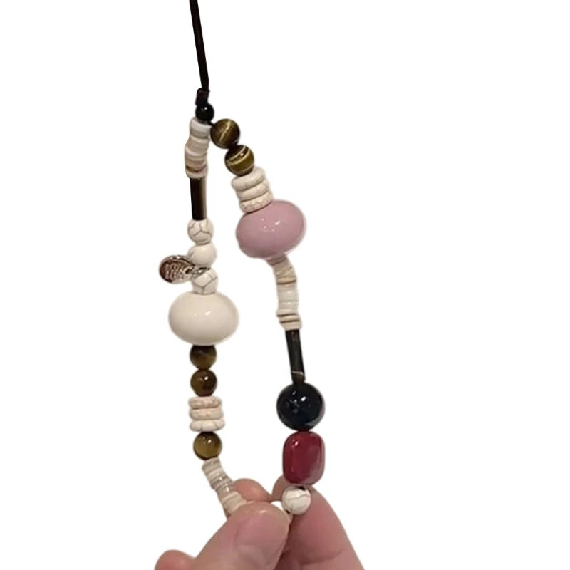 Elegant Turquoise Beaded Keychain Pendant Chain Strap Fashion Cellphone Rope Women Telephone Lanyard Jewelry K1KF Quake