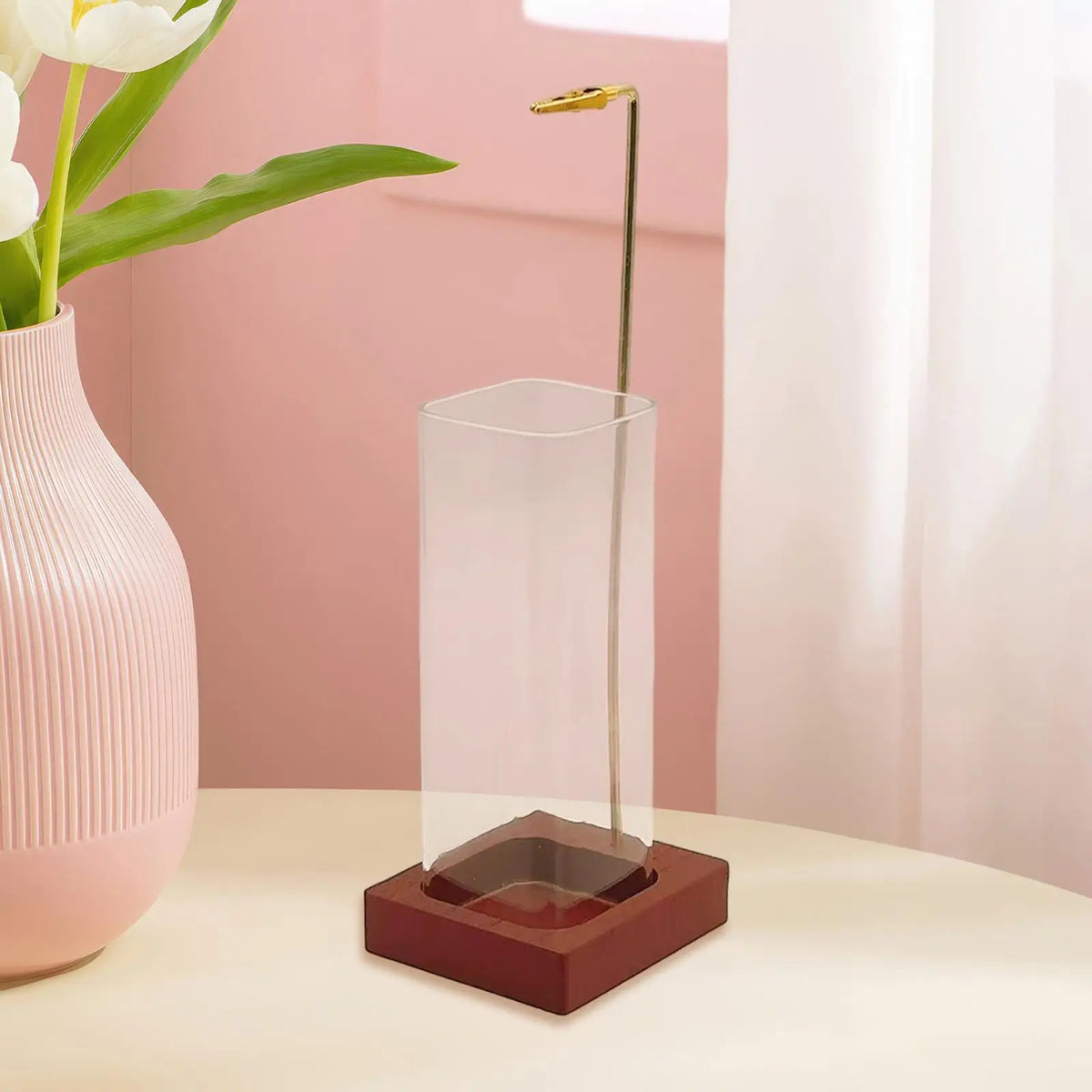 Incense Holder Modern Ash Catcher with Glass Ash Collector Incense Stick Holder for Sticks Desktop Tea House Home Decor Bedroom Quake