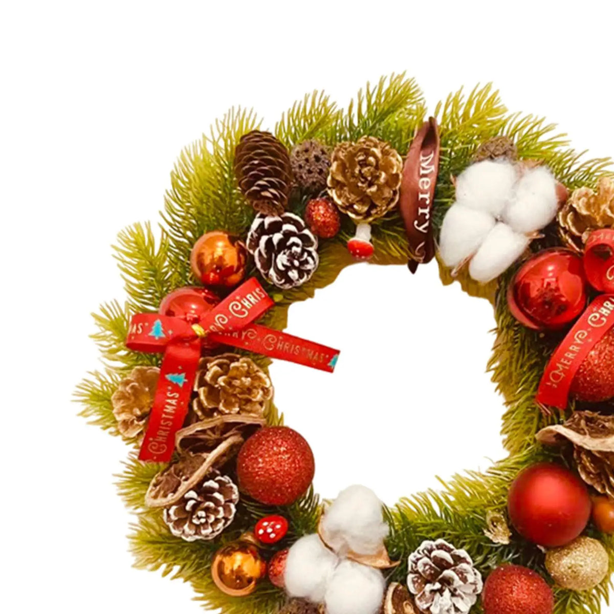 Christmas Wreath Winter Wreath Seasonal Garland Flowers Wreath Xmas Wreath for Wall Kitchen Indoor Outdoor Window Decoration Quake
