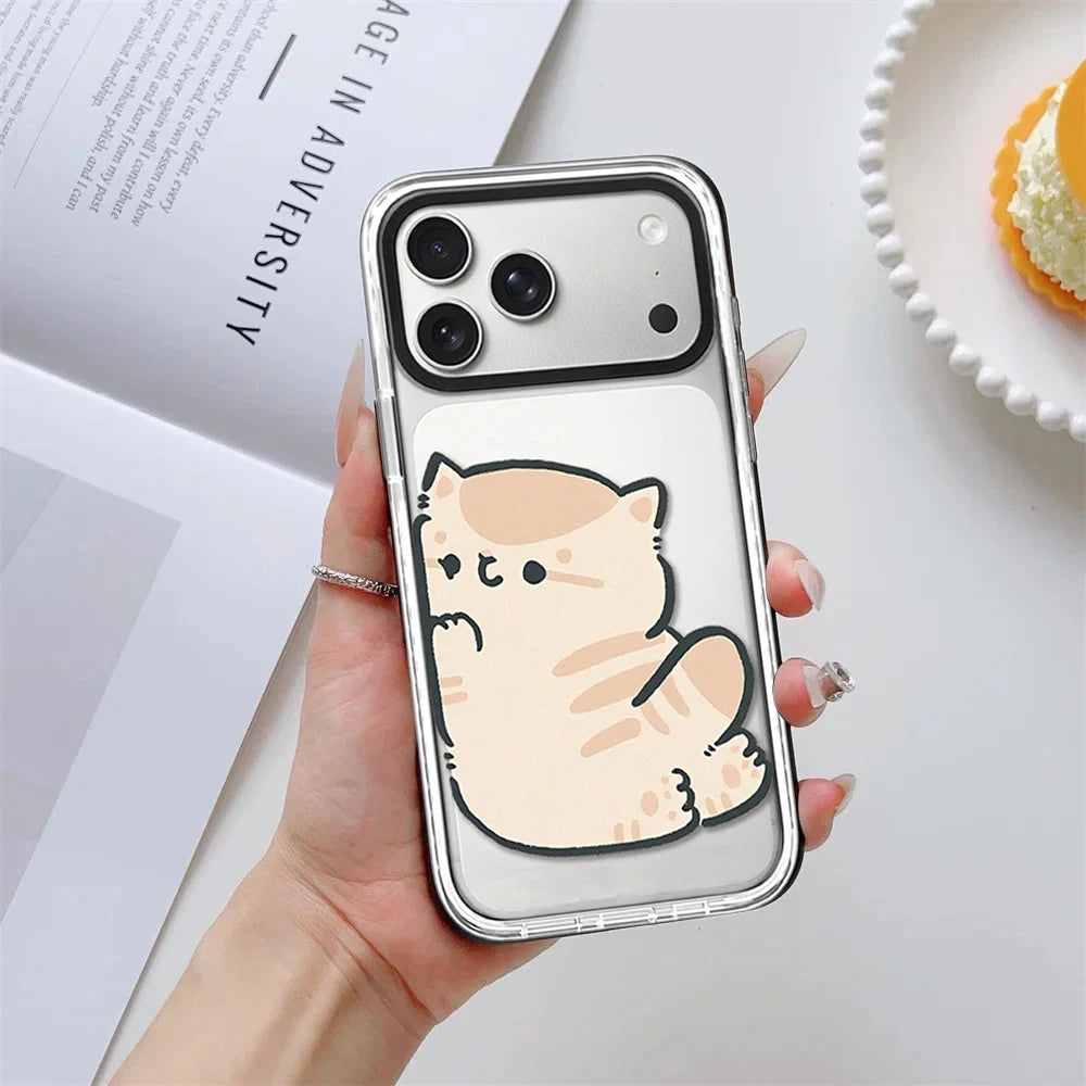 609017 White Border Magnetic Phone Case Cover for IPhone 13 14 15 16 17 18 Pro Max Case Quake