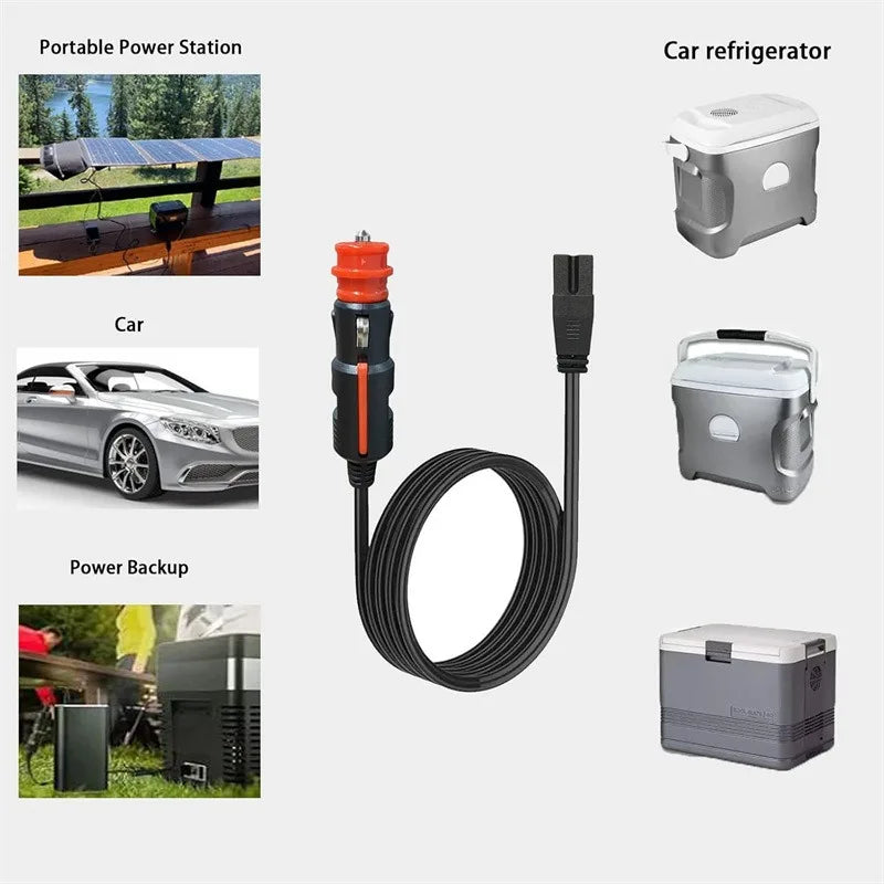 12AWG Heavy Duty Vehicle Plug Extension Power Cord Stable Conductive Cable for Car Portable Refrigerator Freezer Connection Quake