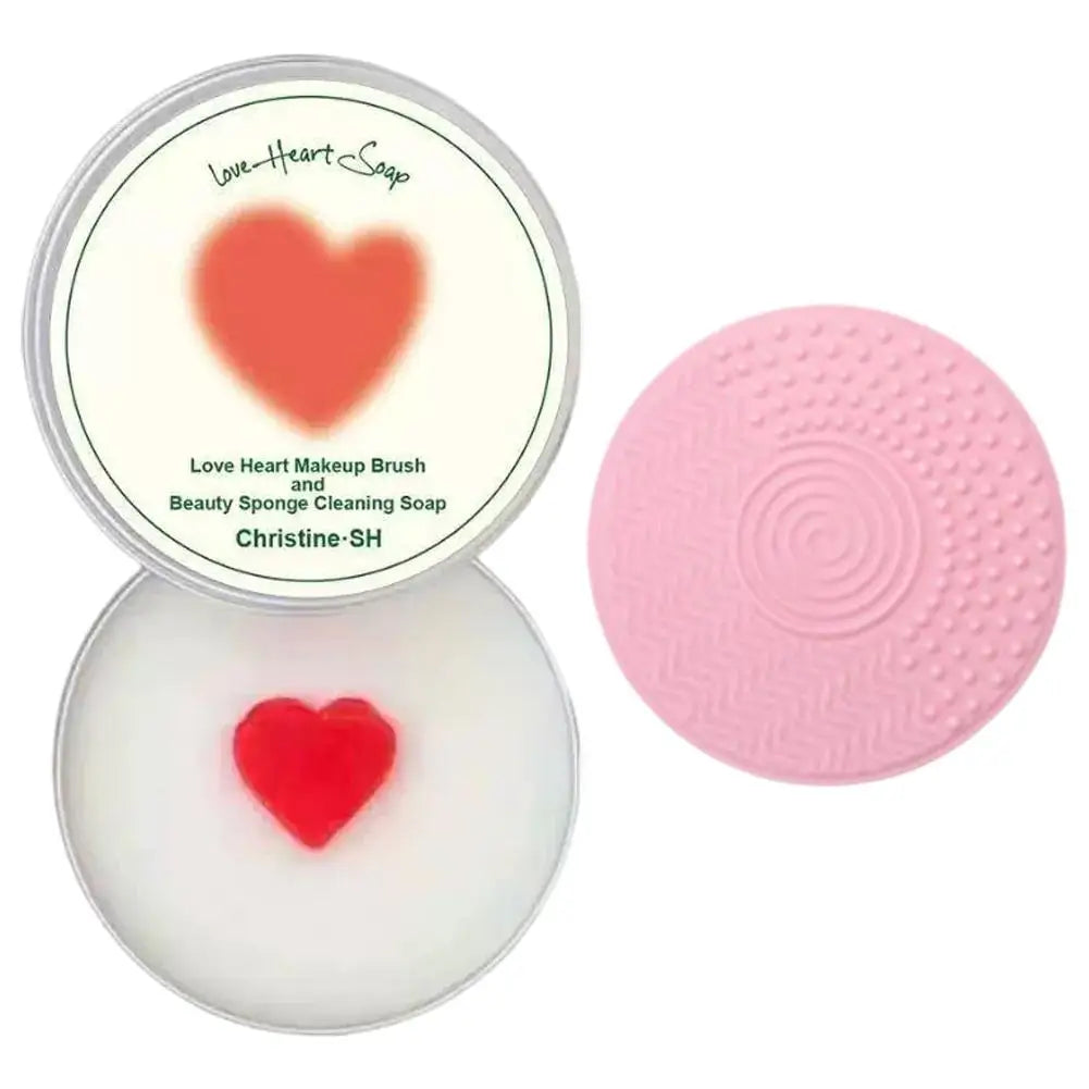 Makeup Brush Cleaner Soap with Silicone Mat, Deeply Cleans Waterproof Makeup for Synthetic & Natural Makeup Brushes & Sponges Quake C-100g