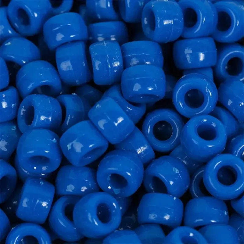 100pcs Colorful Hair Braiding Beads Acrylic Big Hole Beads Pony Hair Beads Jewelry Making Bracelet Necklace Styling Accessories Quake 8