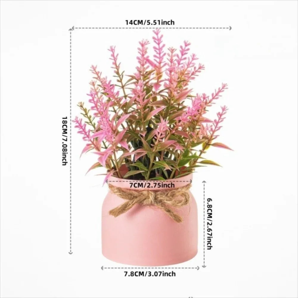 Mini Fake Potted Flowers Evergreen Bonsai Artificial Flower Bonsai Fake Plant Table Decor Potted Ornaments Desktop Decoration Quake