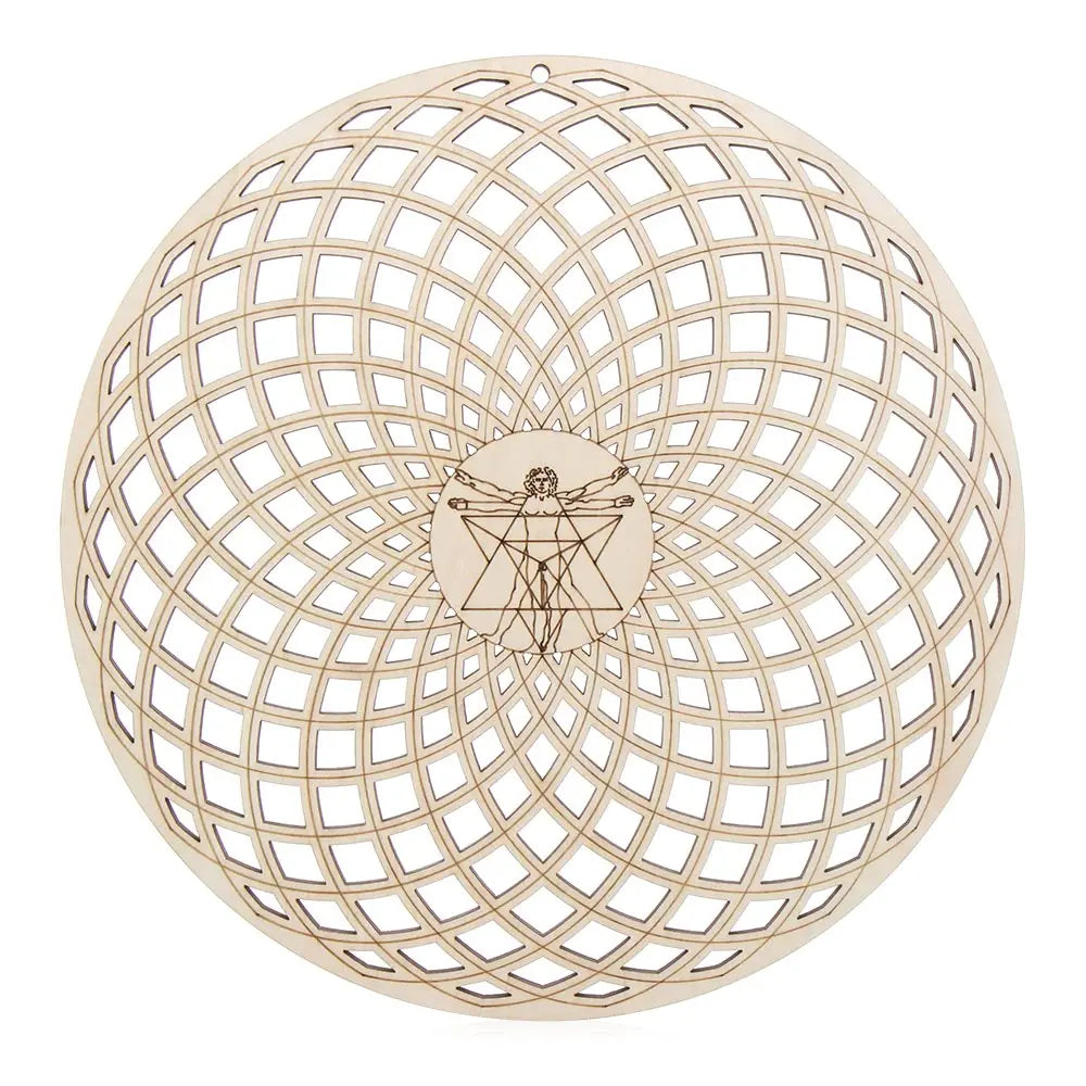 Wooden Wall Sign Flower of Life Shape Laser Cut Wood Wall Art Home Decor Handmade Coasters Craft Making Sacred Geometry Ornament Quake Style 5-30.5cm