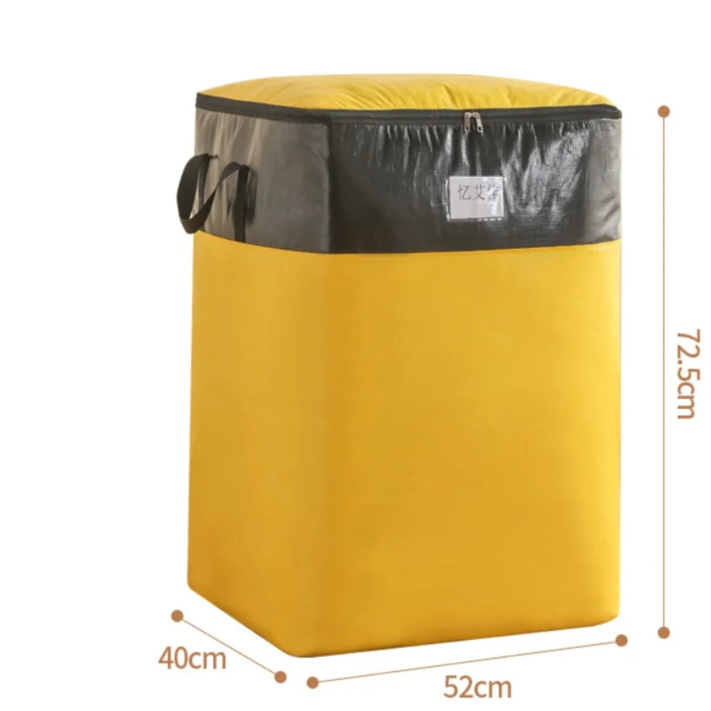Large Capacity Moving Package Bag Durable Multifunctional Luggage Packing Bag Dustproof Moisture-proof Clothes Quilt Storage Bag Quake Yellow XL