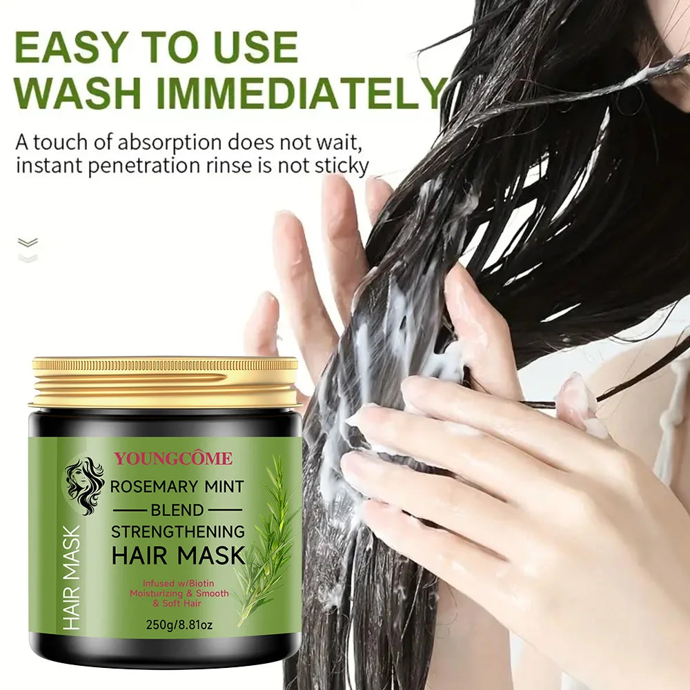 Repair Damage Frizz Tangles Anti Dryness Soft Smooth Shiny Moisturize Hair Scalp Care ,Rosemary Mint Strengthening Hair Cream,25 Quake