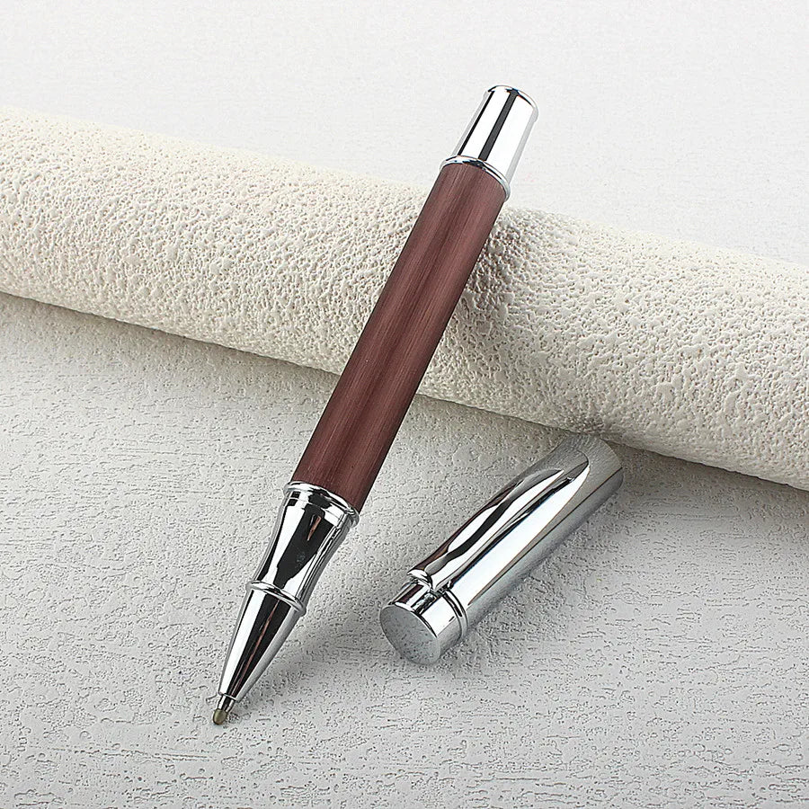 Metal Wood Grain Rollerball Pen Business Office Signature Pen 0.7mm Black Ink Gel Pen School Supplies Gift Quake 996-5