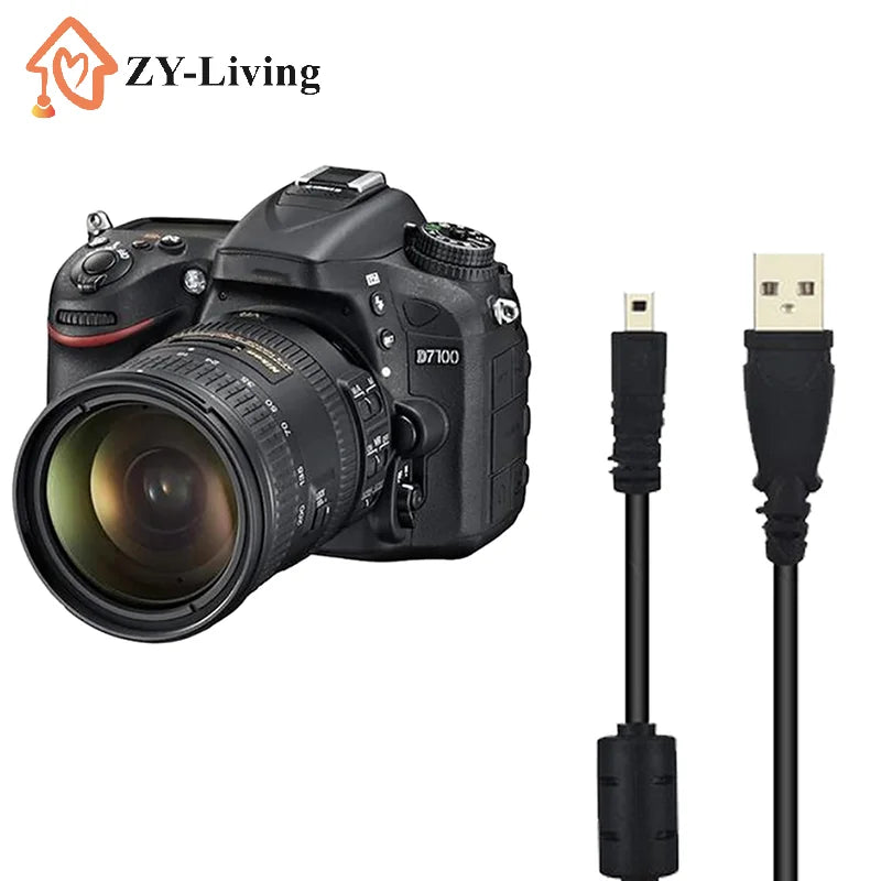USB Data Cable Camera Data Pictures Video Sync Transfer Cables 8pin 150cm for Nikon Olympus Pentax Sanyo Quake