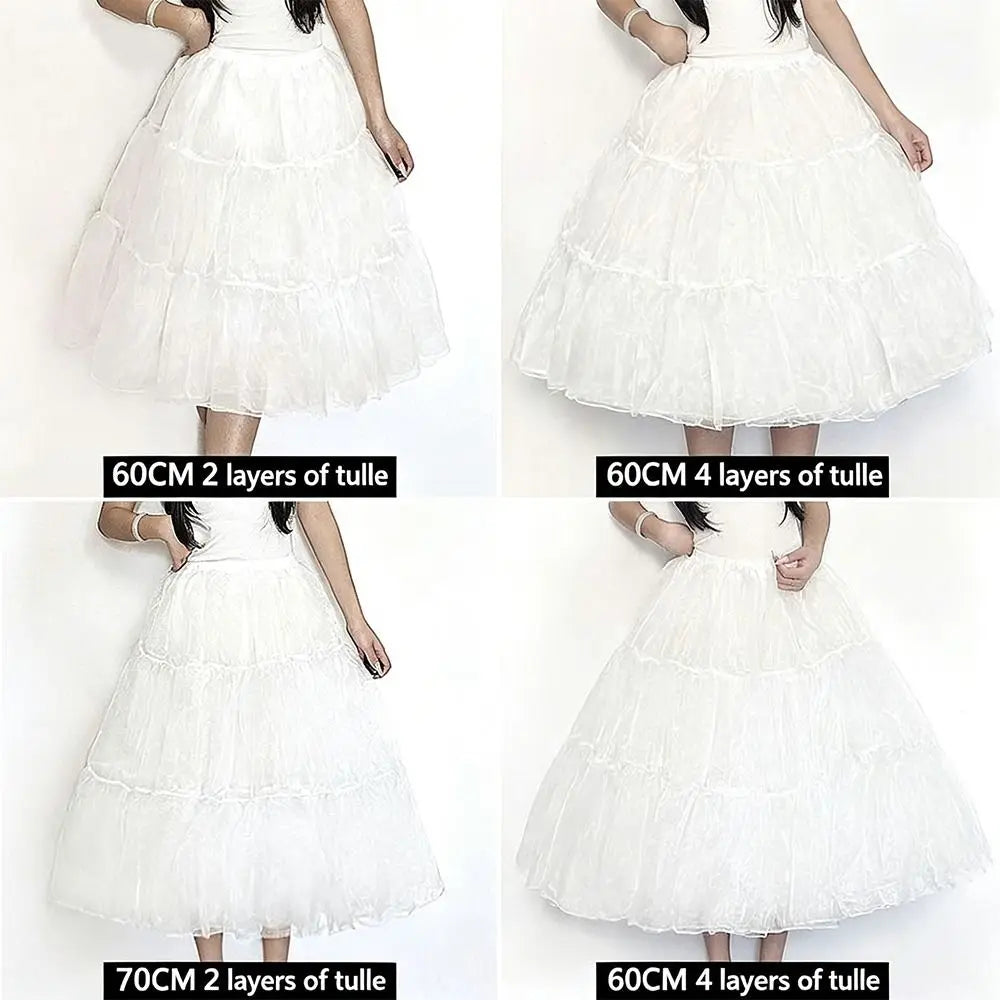 Fashion Lolita Petticoat White Cosplay Ball Gown Petticoats Breathable Without Hoop Crinoline Skirt Party Dress Quake
