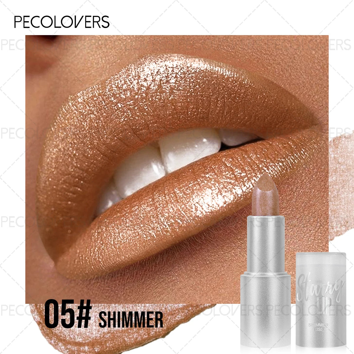 Fine Glitter Lipstick, Multiple Color Options, Glitter Lip Lipstick, Suitable for Date and Festival Makeup, Lip Cosmetics Quake 05