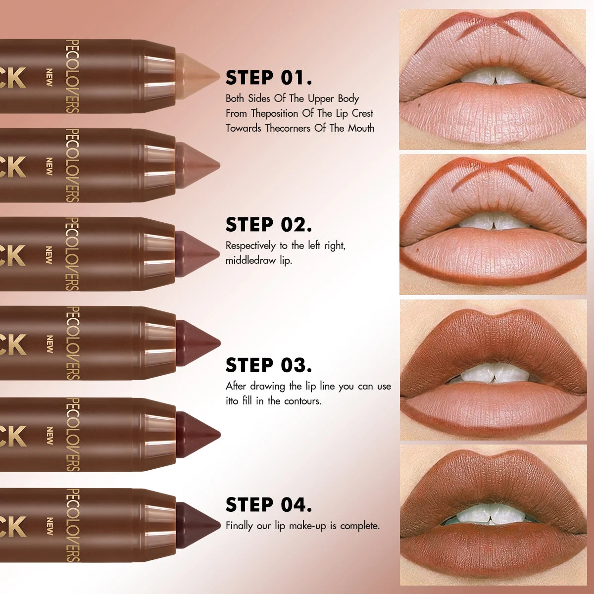 2In1 Matte Lipstick Pencil Waterproof Long Lasting Lip Brown Velvet Lip Liner Pen Lips Makeup Women Cosmetics Quake