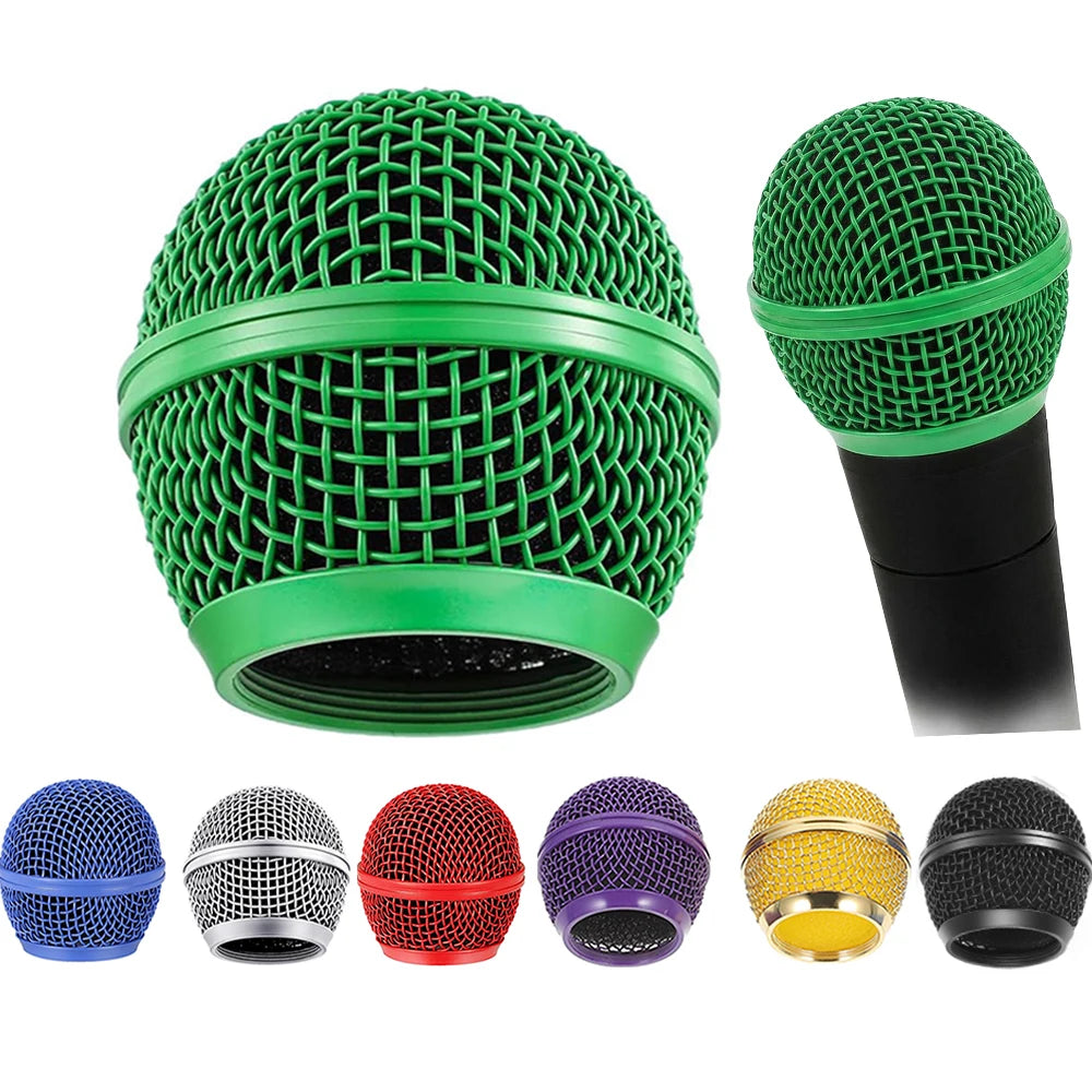 1 PC For Shure SM58 Wireless Microphone Replacement Metal Microphone Grille Replacing Professional Mic Ball Head Mesh Grilles Quake