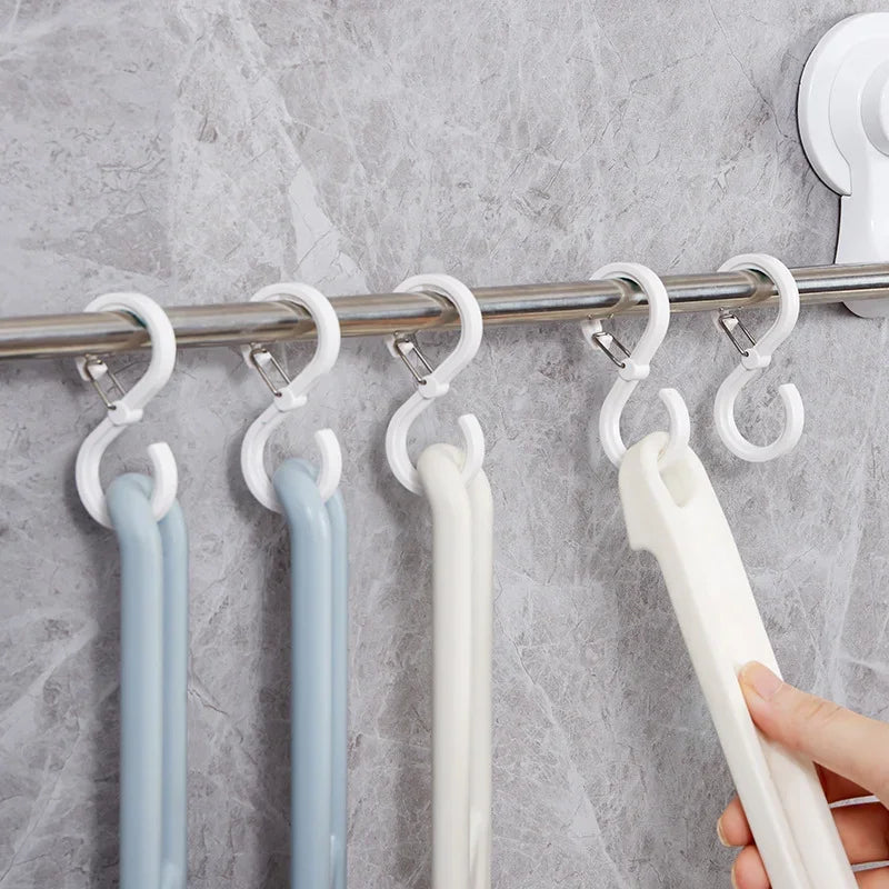 S-shaped Hook With Buckle Portable Multifunctional Kitchen Home Enduring Organizer S Windproof Hook Lock Hook Plastic Hanger Quake
