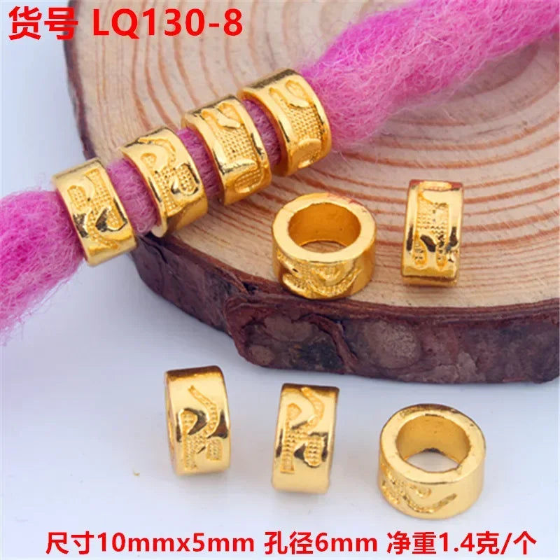 African Braiding Hair Rings Vintage Spiral Braids Hair Styling Tools Accessories Silver Gold Beads for Hair Braids Dreadlock Quake 5pcs LQ130-8