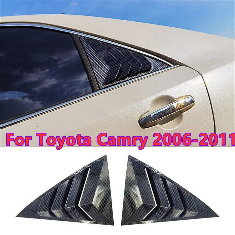 For Toyota Camry Sedan 2006-2011 Car Rear Louver Window Side Shutter Cover Trim Sticker Vent Scoop ABS Carbon Fiber Accessories Quake