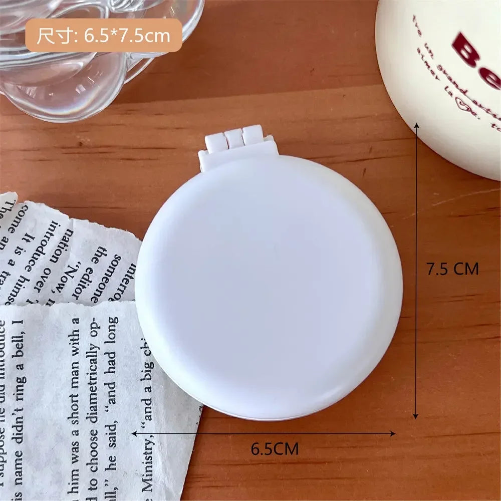 Small Size Hair Comb with Folding Mirror Traveling Portable Massage Folding Comb Women Girl Air Cushion Hair Brush Styling Tools Quake white