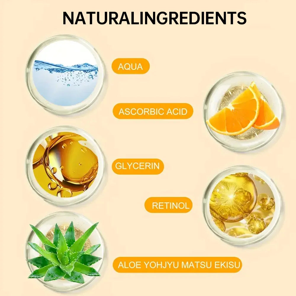Vitamin C Facial Essence Cream Whitening Brightening Anti-Wrinkle Nourishing Redness Relief Moisturizing Face Serum Skin Care Quake