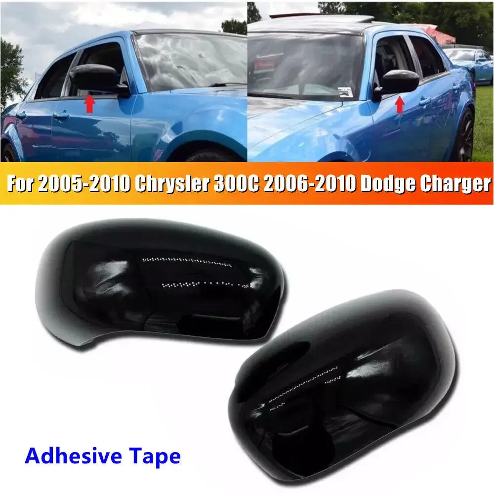 For Chrysler 300/300C Dodge Magnum Charger 2005-2010 Car Sticker Rearview Side Mirror Cover Wing Cap Exterior Door Case Trim Quake Default Title